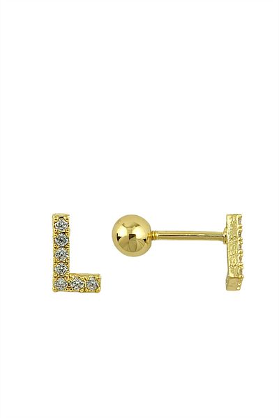 Çlk Accessories Gold Letter Piercing - L HarfPiercing