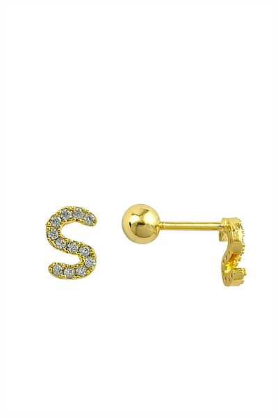 Çlk Accessories ثقب الحرف الذهبي - حرف S. ثقب