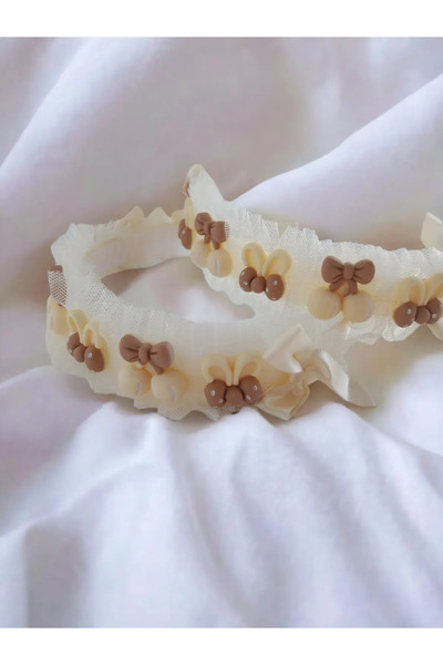Wanderlust Girl's Hair Crown with Tulle and Bow Rabbit Figure 1 piece