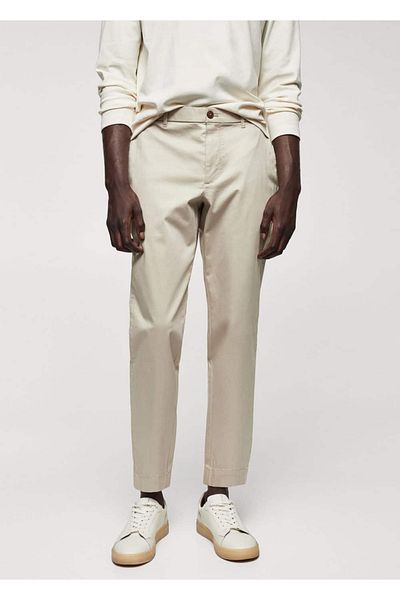 MANGO Man Slim Fit Stretch βαμβακερό παντελόνι