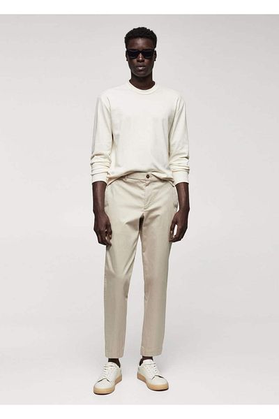 MANGO Man Slim Fit Stretch βαμβακερό παντελόνι