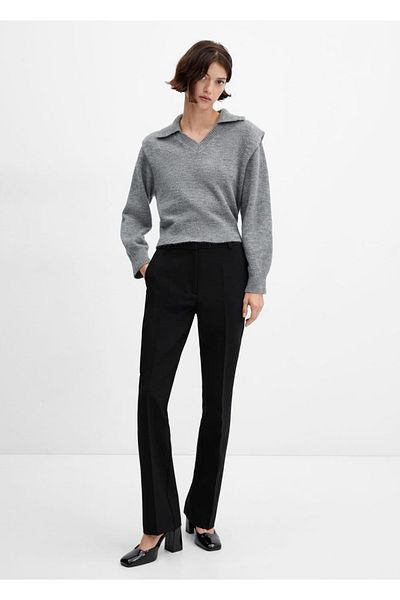 MANGO Woman Mid-Waisted Wideleg Trousers