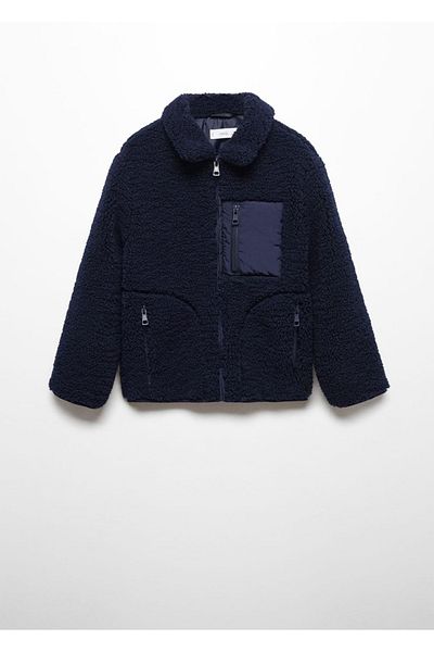 MANGO Kids Μπουφάν με σχέδιο γούνας
