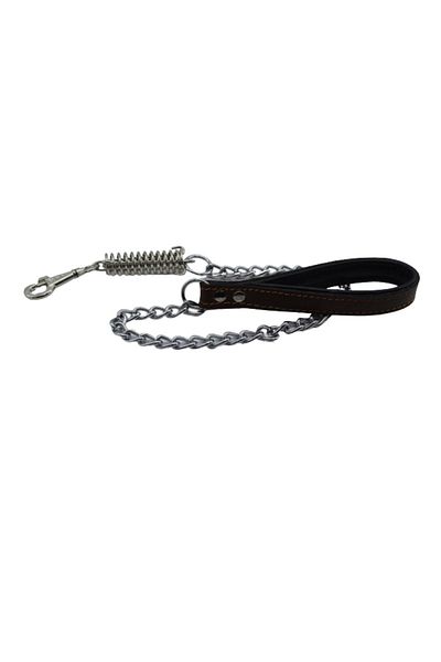 MgTasma Dog Walking Leash with Leather and Chain, Walking Lanyard, Walking Strap