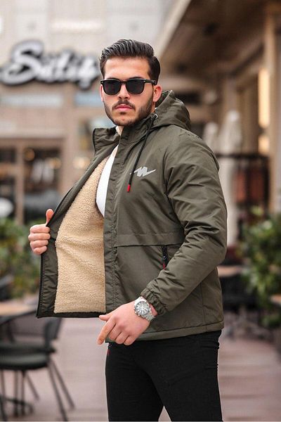FLUEND MODA Мъжко водоустойчиво и ветроустойчиво кожено палто