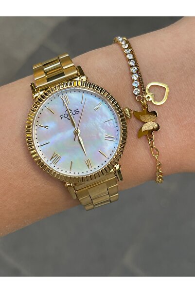 Focus Çelik Kordon Orijinal Bileklik Hediyeli Kadın Kol Saati