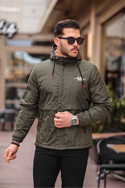 FLUEND MODA Мъжко водоустойчиво и ветроустойчиво кожено палто