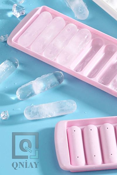 QNİAY New Practical Stick-Shaped Cocktail Presentation Ice Mold Freezer Stick Ice Mold Ergonomic with 10 Compartments