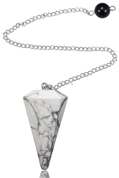Tesbih Atölyesi Certified Howlite Stone Pandula Pendulum Both Pandula and Necklace