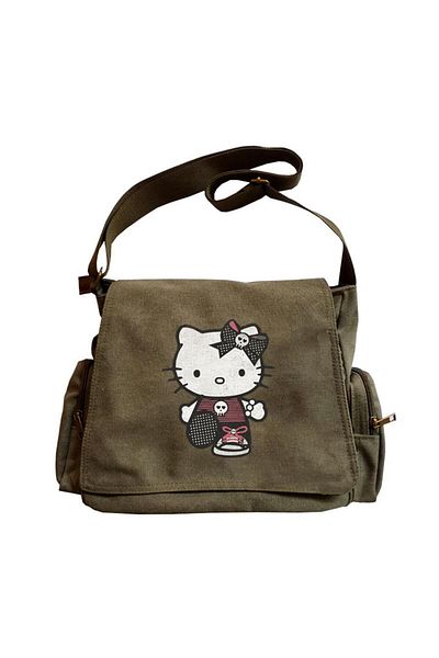 Touz Geantă verde unisex cu imprimeu Hello Kitty Goth Blunt Blunt