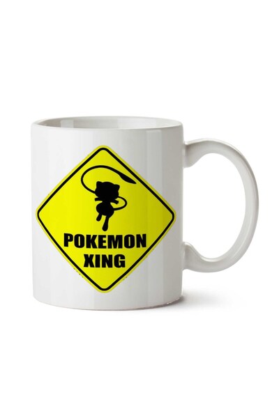 ART HEDİYE كوب Pokemon Warning Sign Crossing Mew مطبوع على الجانبين