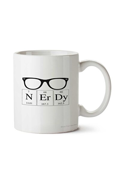 ART HEDİYE كوب Nerdy Glasses بمسطرة دورية مطبوع على الجانبين