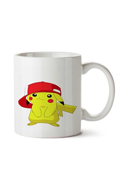 ART HEDİYE كوب بيكاتشو مطبوع على الجانبين مع قبعة