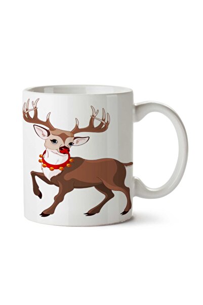 ART HEDİYE كوب Reindeer-PNG-HD مطبوع على الجانبين