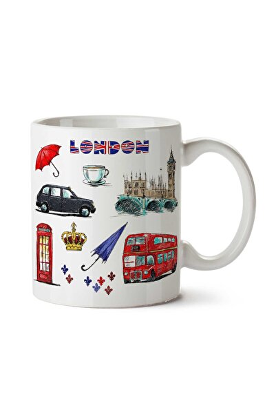 ART HEDİYE لندن إنجلترا لندن إنجلترا كوب مطبوع على الجانبين