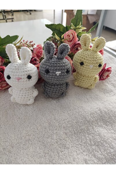 Engin TT Amigurumi Mini Tavşan Oyuncak Anahtarlık 3 lü Set