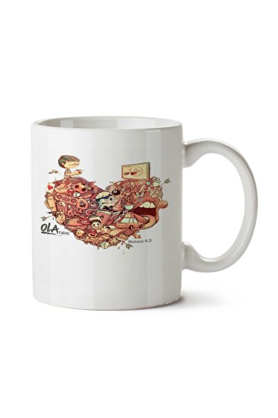 ART HEDİYE كوب Onde esta o seu cuore مطبوع على الجانبين