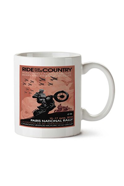 ART HEDİYE كوب مطبوع على الجانبين من RIDE FOR YOUR COUNTRY