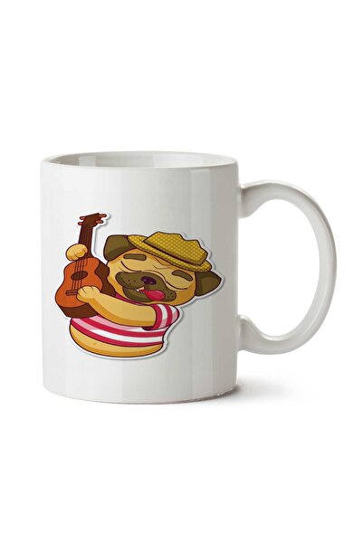 ART HEDİYE كوب جيتار مطبوع على الجانبين من Pug Serenat