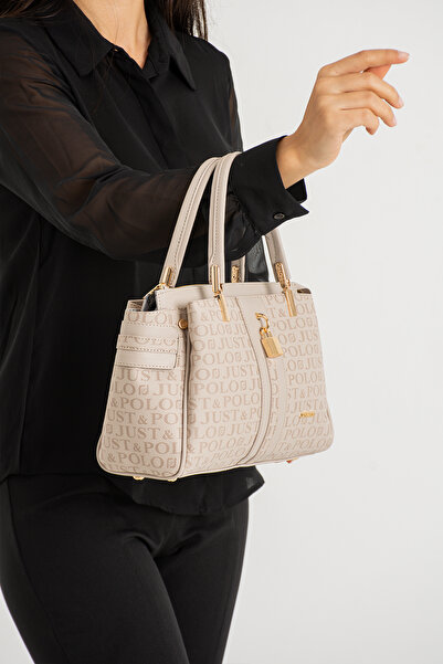 Just Polo Medium Size Stone Colored Women's Shoulder Bag - Daily Use, Shoulde...