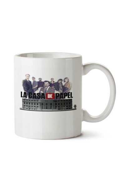 ART HEDİYE LA CASA DE PAPEL Building Gamers Two Side Printed Mug Cup