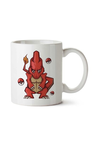 ART HEDİYE Pokemon Charmeleon Gotta Catch Em All Fire Type Two Side Printed Mug