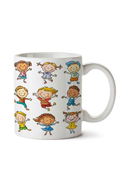 ART HEDİYE كوب مبهج للأطفال مطبوع على الجانبين