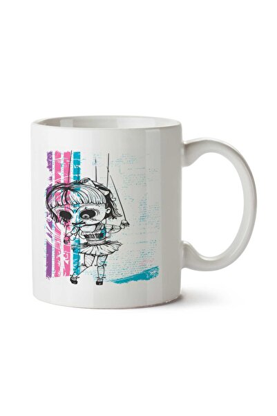 ART HEDİYE كوب Menina Monster مطبوع على الجانبين