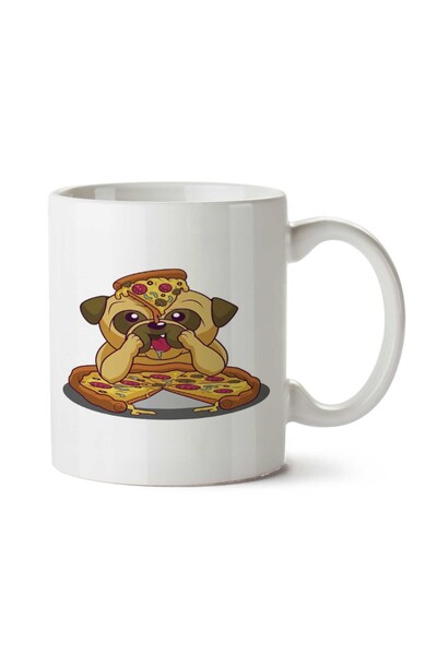 ART HEDİYE كوب بيتزا مطبوع على الجانبين