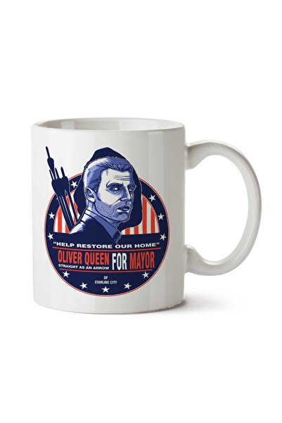 ART HEDİYE كوب أوليفر كوين للمايور جرين آرو مطبوع على الجانبين