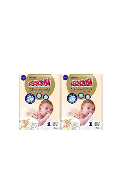 Goo.n Premium Soft Bebek Bezi 1 Beden Premium Bantlı 2 Paket 100 Adet
