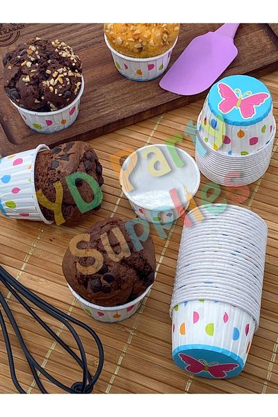 Yusuf Dirik YD Party Supplies Butterfly Polka Dot Muffin Cake Mold 50 Pieces 50x39