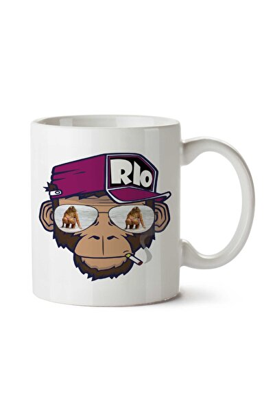 ART HEDİYE كوب ريو قرد مطبوع على الجانبين