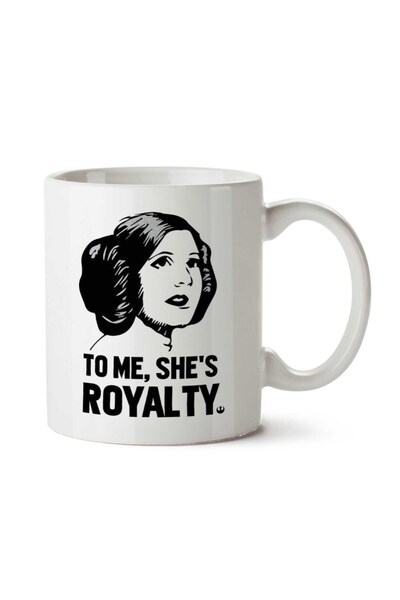 ART HEDİYE كوب مطبوع عليه وجهين من Princess Leia To Me Shes Royalty Star Wars
