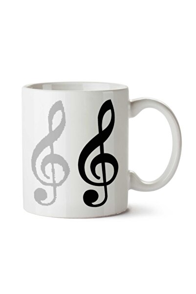 ART HEDİYE كوب مطبوع على الجانبين بمفتاح الموسيقى الأيسر