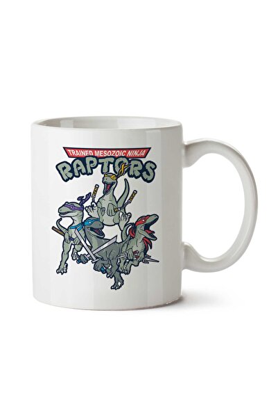ART HEDİYE Ninja Turtles Trained Mesozoic Ninja Raptors Two Side Printed Mug