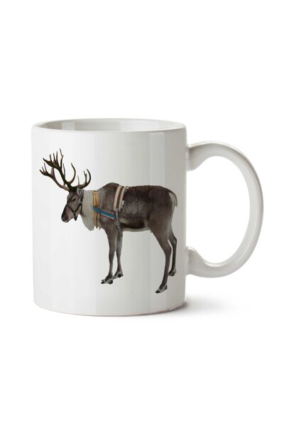 ART HEDİYE كوب مطبوع على الجانبين من Reindeer-Free-PNG-Image