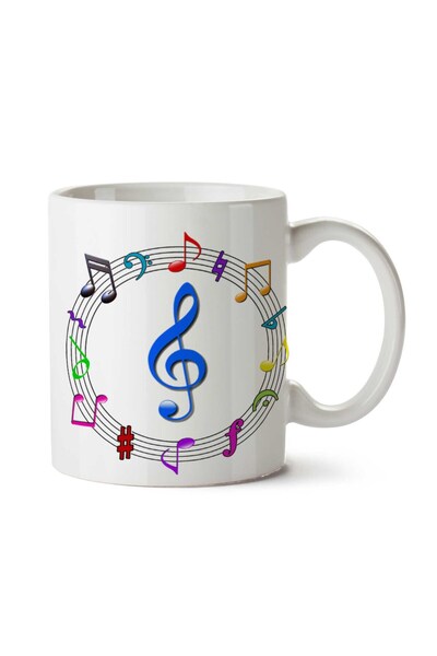 ART HEDİYE ملاحظات موسيقية 2 كوب مطبوع على الجانبين