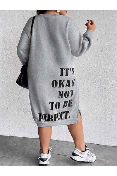 Keywest Γυναικείο φόρεμα φούτερ με στάμπα Its Okay / Τούνικ