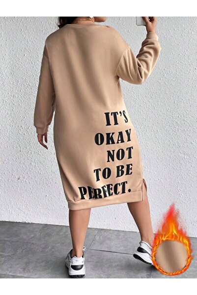 Machetta Kadın Its Okay Baskılı Sweatshirt Elbise / Tunik