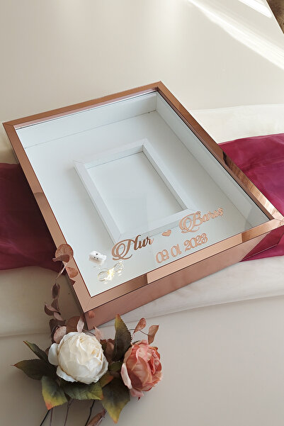 Verda Çerçeve 40x50 Cm Rosegold Fotoğraf Bölümlü Anı Çerçevesi! Ledli Ve Isim...
