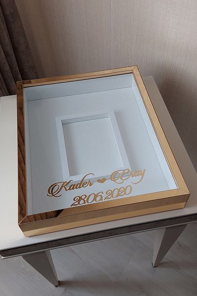Verda Çerçeve 40x50 Cm New Trend 8 Cm Deep Gold Plexi Coated Photo Section Frame! Rose Box
