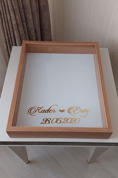 Verda Çerçeve 40x50 Cm Bamboo Rose Memory Frame!Deep No LED Frame!Rose Memory Frame - For Bridal Bouquets