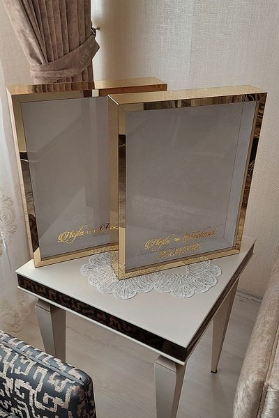 Verda Çerçeve Κορνίζα μνήμης ροζ χρυσό 40x50 cm! Βαθύ πλαίσιο χωρίς LED! Rose Memory Frame-για νυφικές ανθοδέσμες
