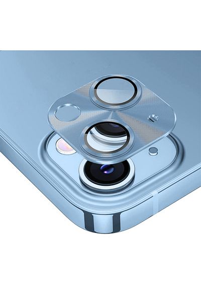 Fibaks واقي عدسة الكاميرا لهاتف Apple iPhone 15&15 Plus حماية كاملة من الزجاج المقسى مع إطار معدني