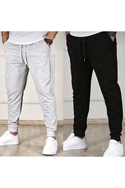 FİTGO Pantaloni de sport unisex din 2 piese, gri-negru