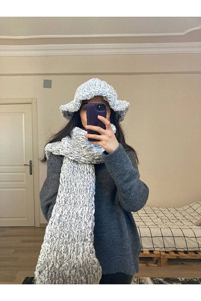 Moda Biçer Hand Knitted Bucket Hat Beanie