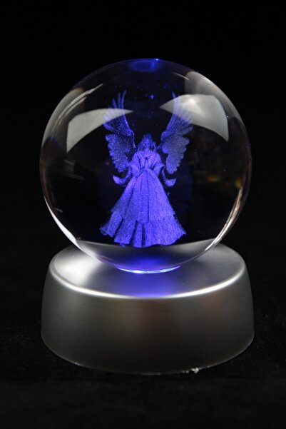 moryconcept Cam Küre Led Işıklı Standlı Arkadaşa Hediye