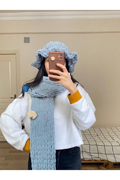 Moda Biçer Hand Knitted Bucket Hat Beanie