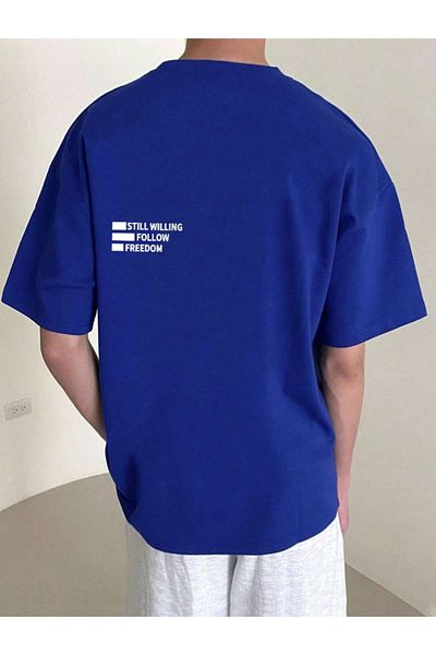 Revasser Unisex Women/Men Follow Colorful Custom Printed Oversize Combed Cotton T-Shirt